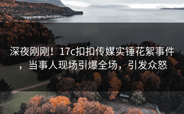 深夜刚刚！17c扣扣传媒实锤花絮事件，当事人现场引爆全场，引发众怒