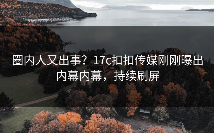 圈内人又出事？17c扣扣传媒刚刚曝出内幕内幕，持续刷屏